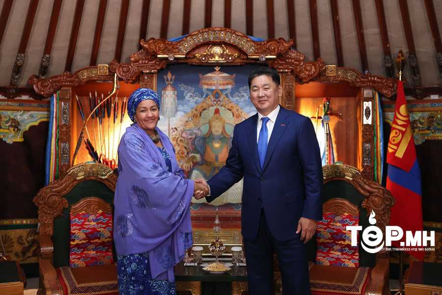 Монгол Улсын Ерөнхийлөгч У.Хүрэлсүх НҮБ-ын Ерөнхий нарийн бичгийн даргын орлогчийг хүлээн авч уулзав